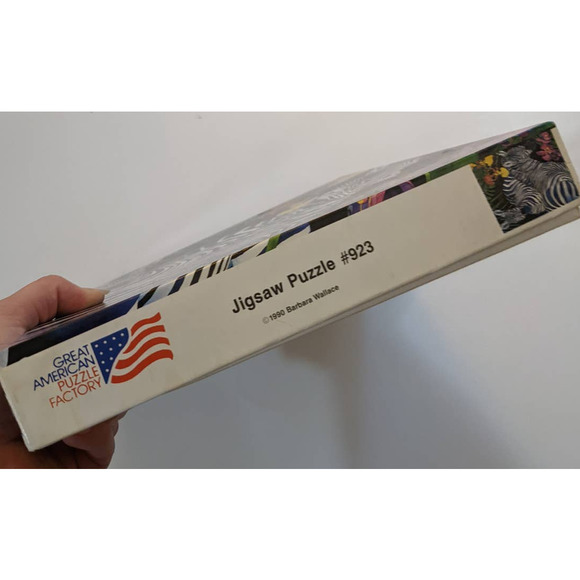 Vintage Zebra Jigsaw Puzzle "Stripes and Shadows" Barbara Wallace Art 550+ Piece - Picture 6 of 7